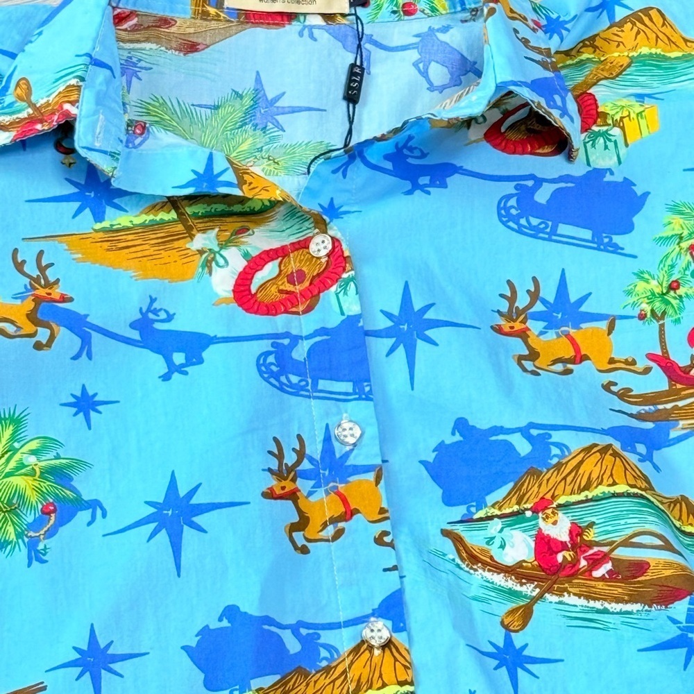 Hawaiian Christmas Womens Shirt - Picture 10 of 16